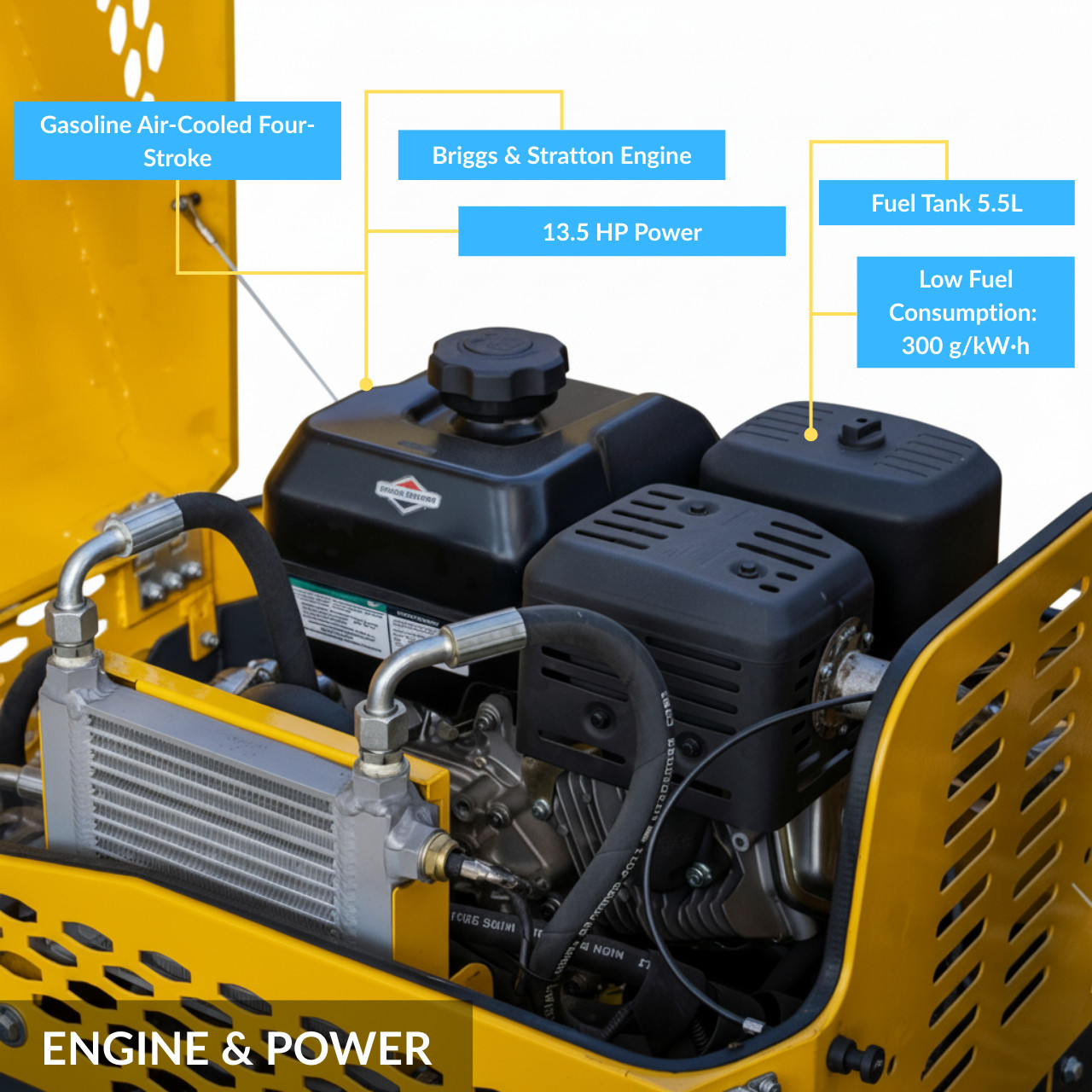 TYPHON Fury 10 Road Roller Compactor 1 Ton B&S 13.5hp Gas Soil Asphalt Rollers