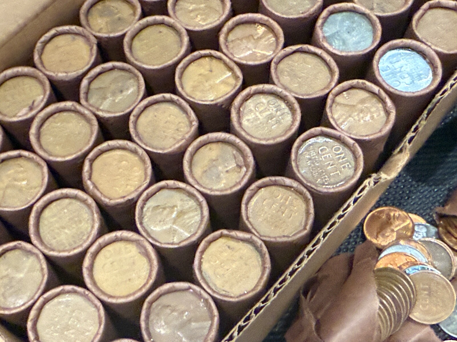 Brown wheat penny roll lincoln cent unsearched mixed dates mint marks sale lot