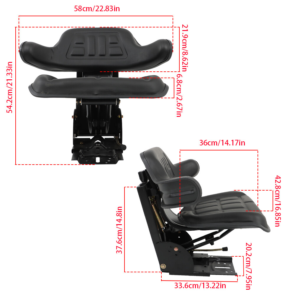 Black Tractor Suspension Seat For Massey Ferguson 180 185 235 240 245 250 254
