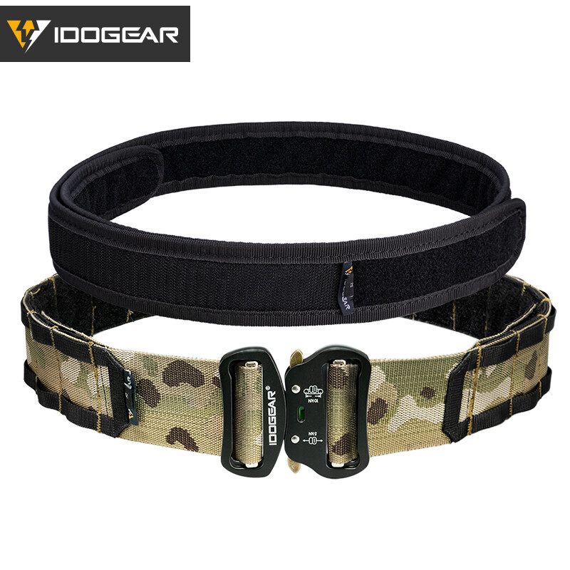 IDOGEAR 2" Tactical Belt Combat Quick Release Metal Buckle MOLLE Mens Belts Gear