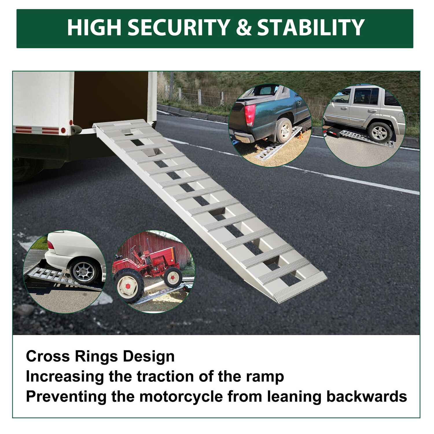 72"x15" Pair Aluminum 8500 LBS Hook Ramps Car Truck Trailer Auto Hauler Tractor