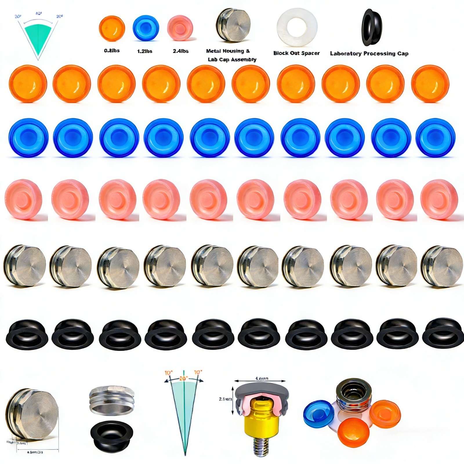 10Pcs US Dental attachment Zest Locator system standard Male Cap Inserts fit for