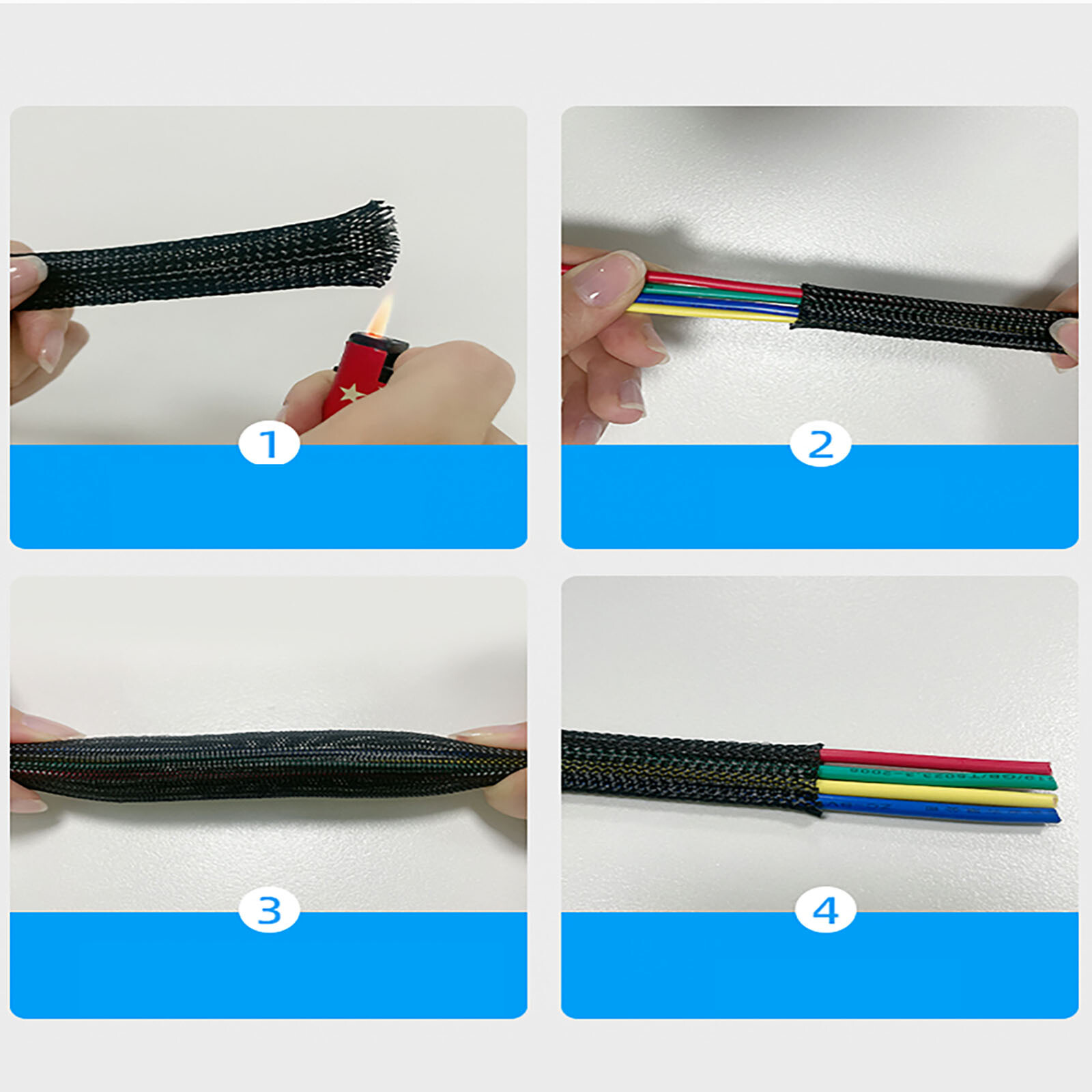 Black Expandable Wire Cable Sleeving Sheathing Braided Loom Tubing 1mm~100mm