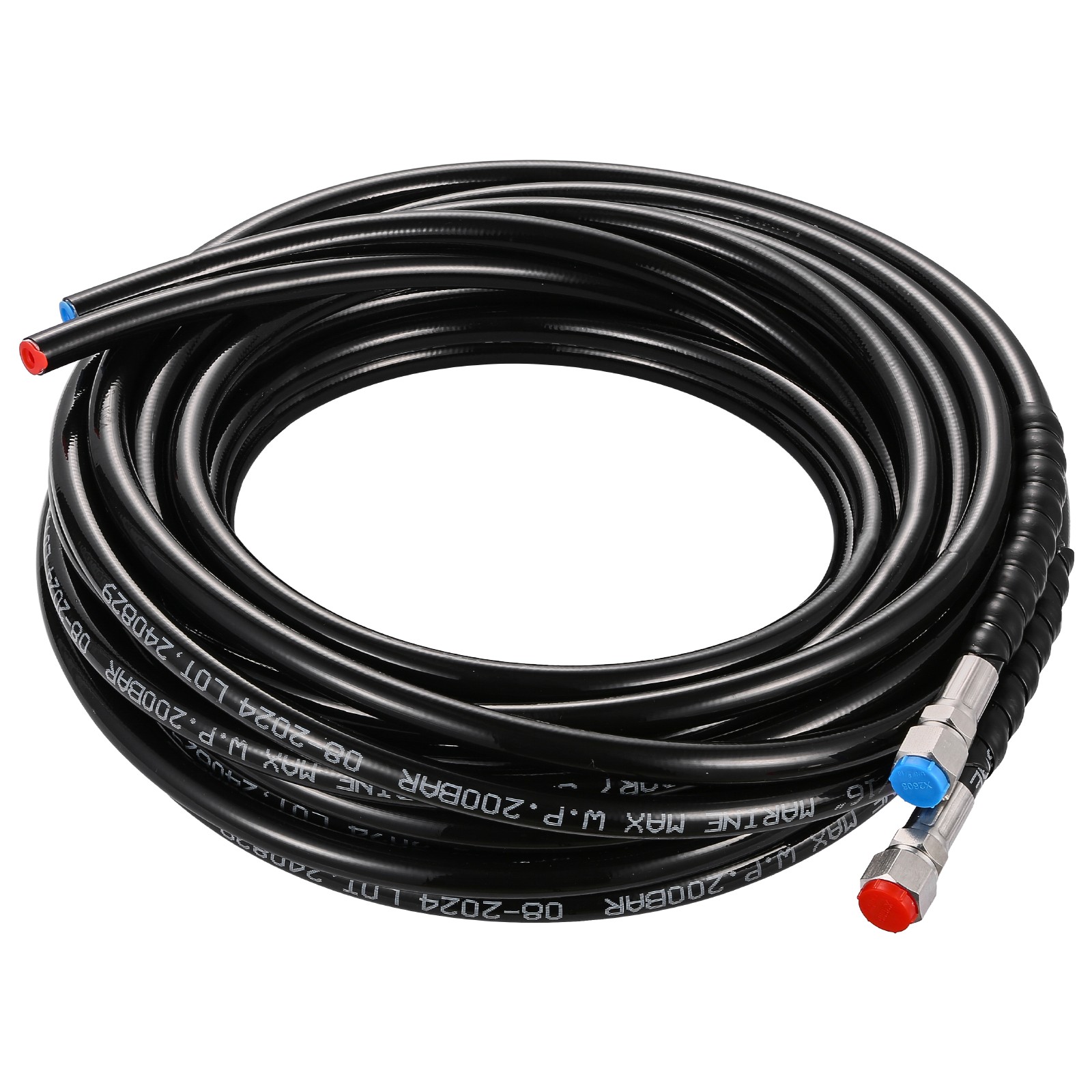 90HP Hydraulic Outboard Steering Kit 2x26ft Hoses Marine Boat Steering System