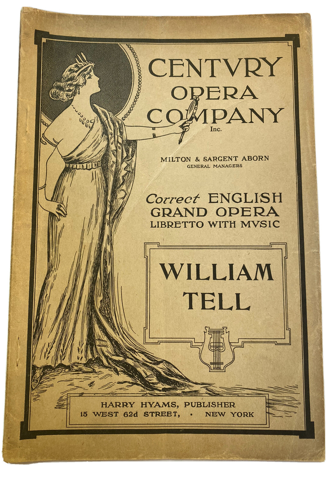 Vintage c1920s Century Opera  Company Libretto Program for William Tell, Rossini