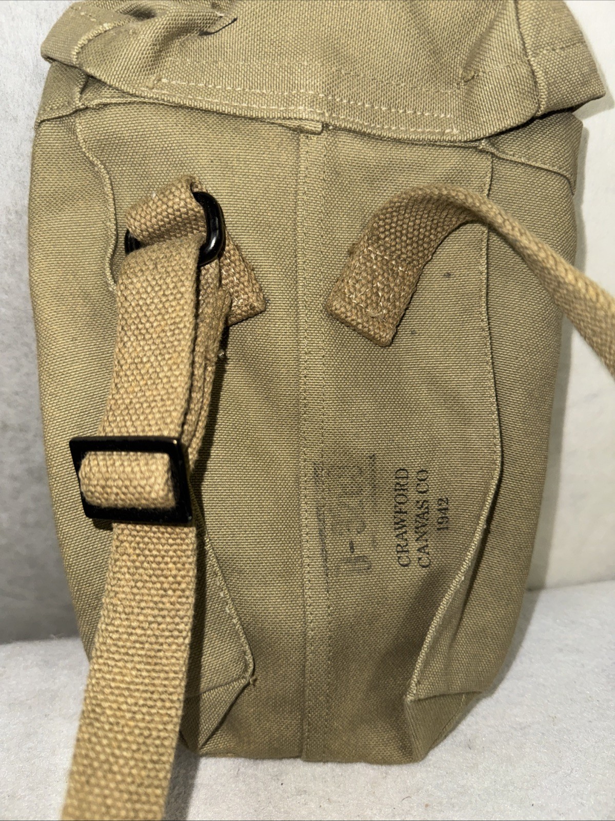 Vintage 1942 Dated WWII US ARMY TOMPSON 30RD .45 STICK MAGAZINE AMMO CARRY BAG