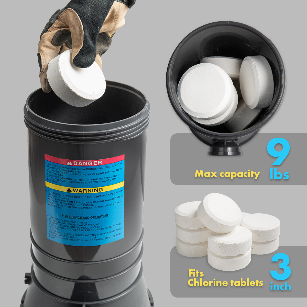 Xtremeclear Automatic Chlorinator for Above Ground In-Ground Pools Off-Line 9lbs