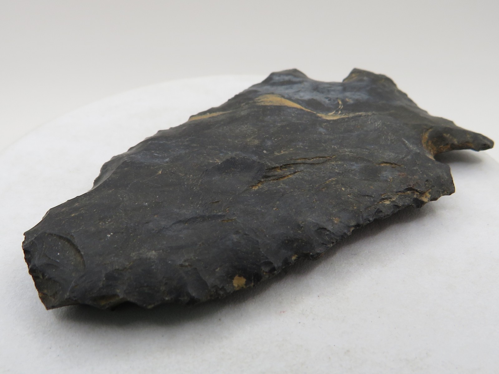 AUTHENTIC INDIAN ARROWHEAD 2 3/8" PROJECTILE PALEO OBSIDIAN POINT OHIO RIVER