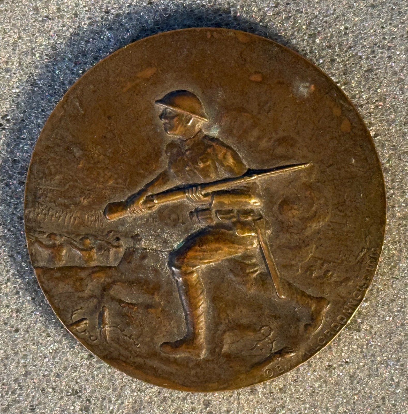 WWI France 1917–1918 Bronze Medal by M.Lordonnis 1919 AEF 60mm