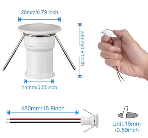 902 120° LED Mini Spotlight - DC12V 3000K - Warm White - White - 120°