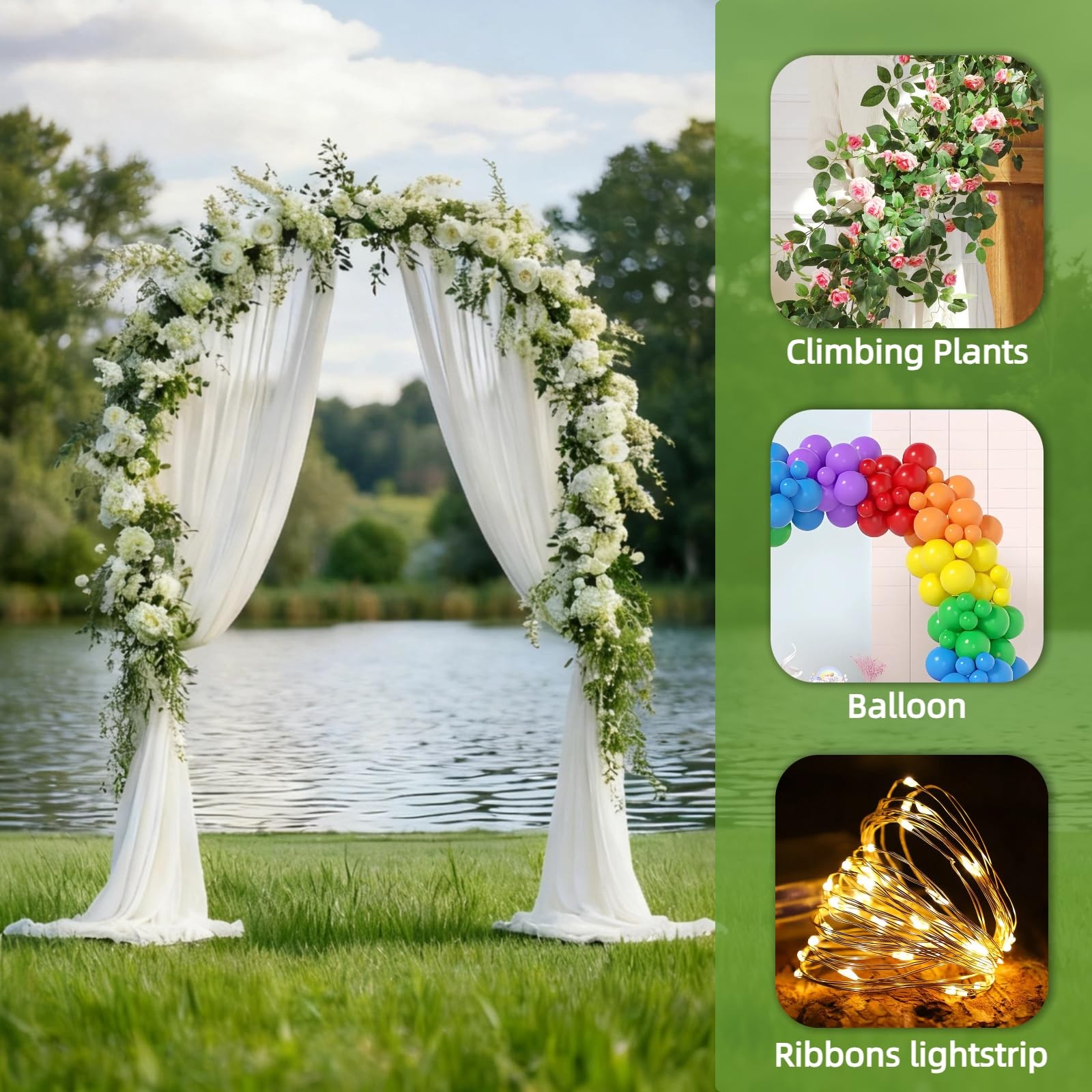 Metal Garden Arch Trellis for Climbing Plants Outdoor, Garden Arbors and Arch...