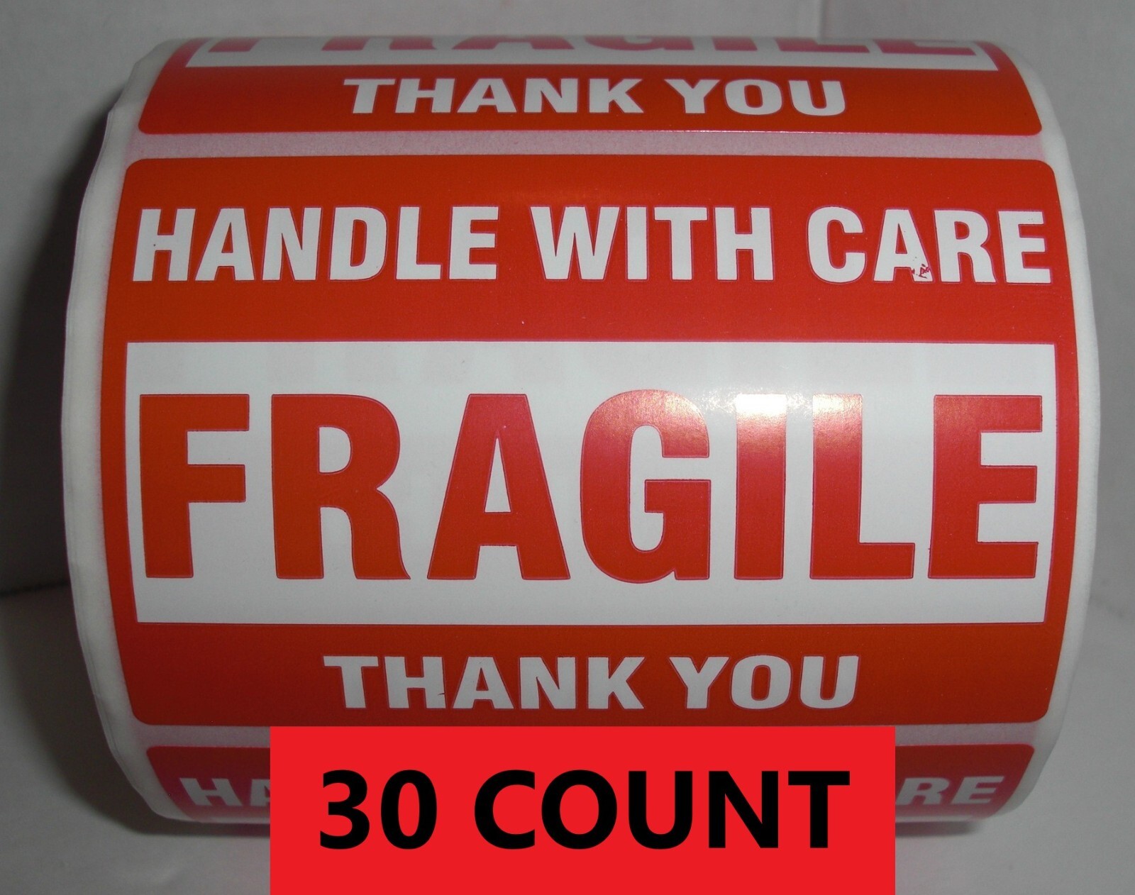 FRAGILE Handle With Care Stickers 2" x 3" Pack of 30 (THIRTY) Self Stick Labels