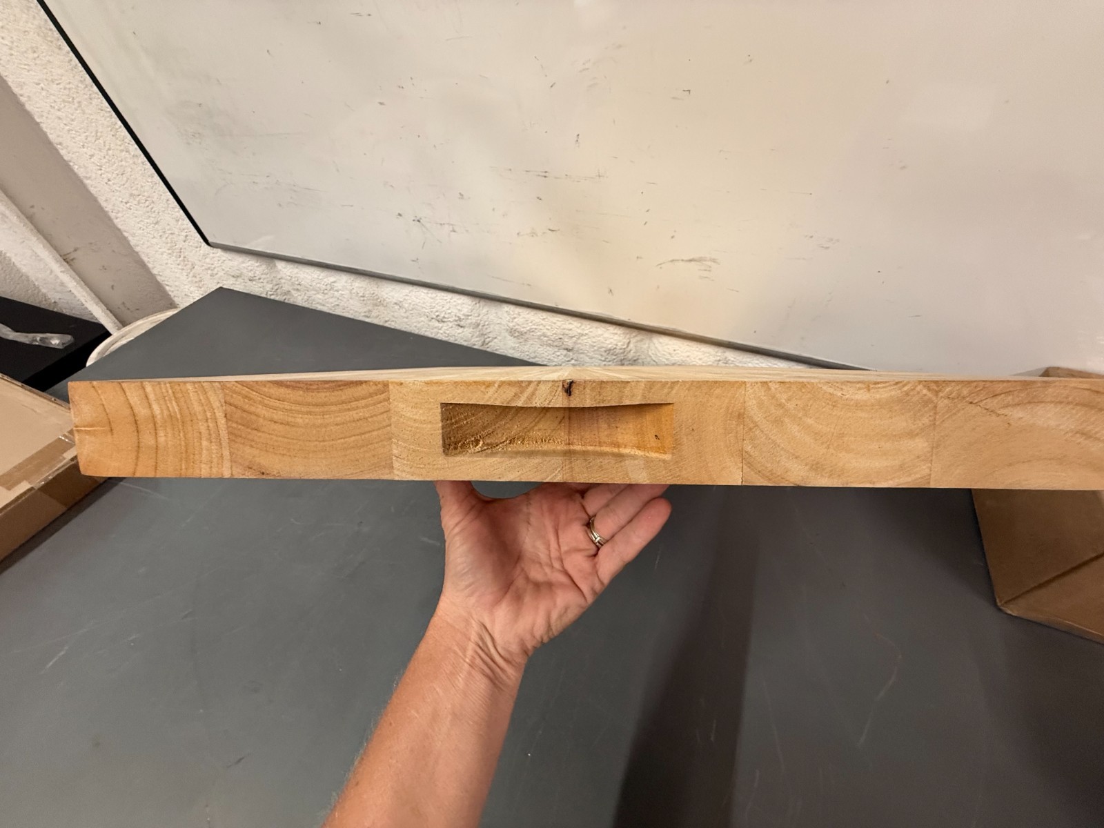 Winco Choice 18" x 24" x 1.75" Medium Tan Wooden Cutting Board /Prep # WCB-1824