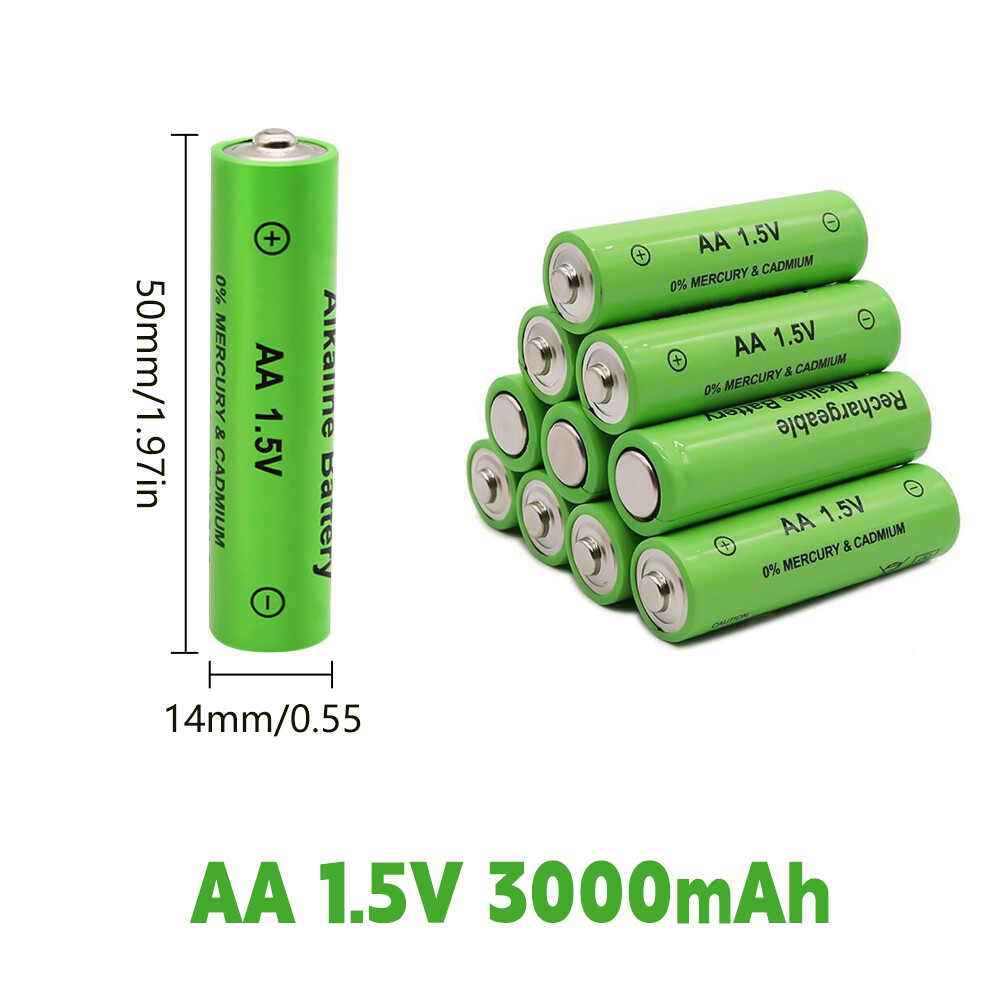 16Pcs Alkaline Battery 1.5V AA/ AAA Rechargeable Batteries 3000mAh 1000 Cycle