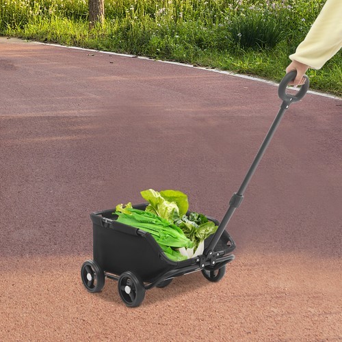 Black Dog Stroller Freestanding Folding Dog Cart Pet Stroller for Travelling