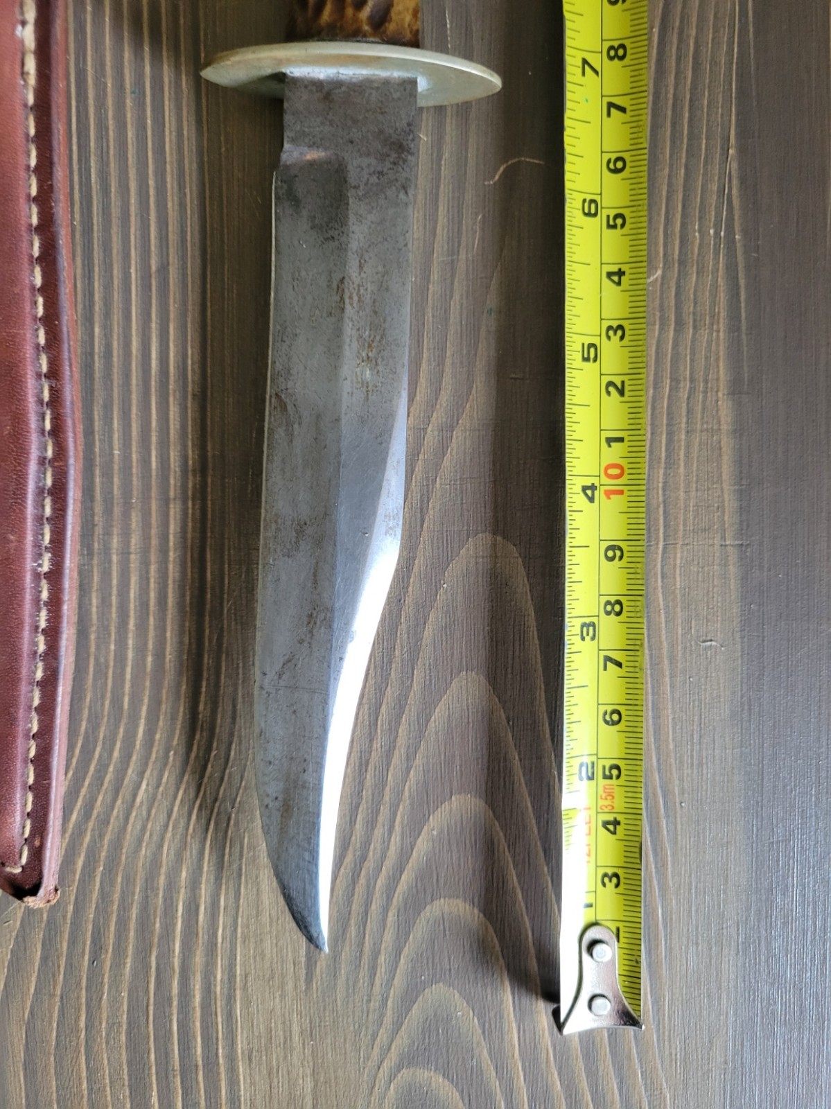 Krane Brand M. Klaas England knife with sheath, used vintage item