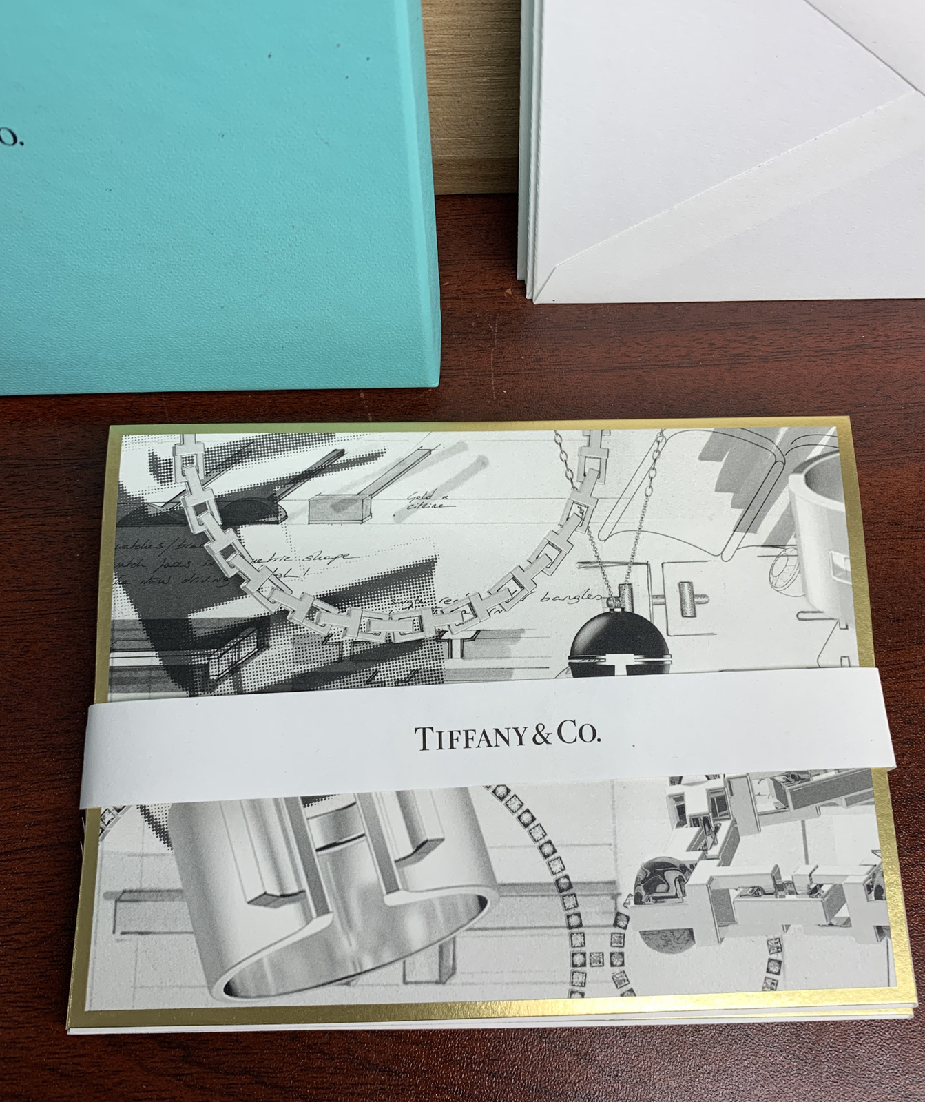 Tiffany & Co Note Cards Set with Box, 6 Cards, Former Designer Launch