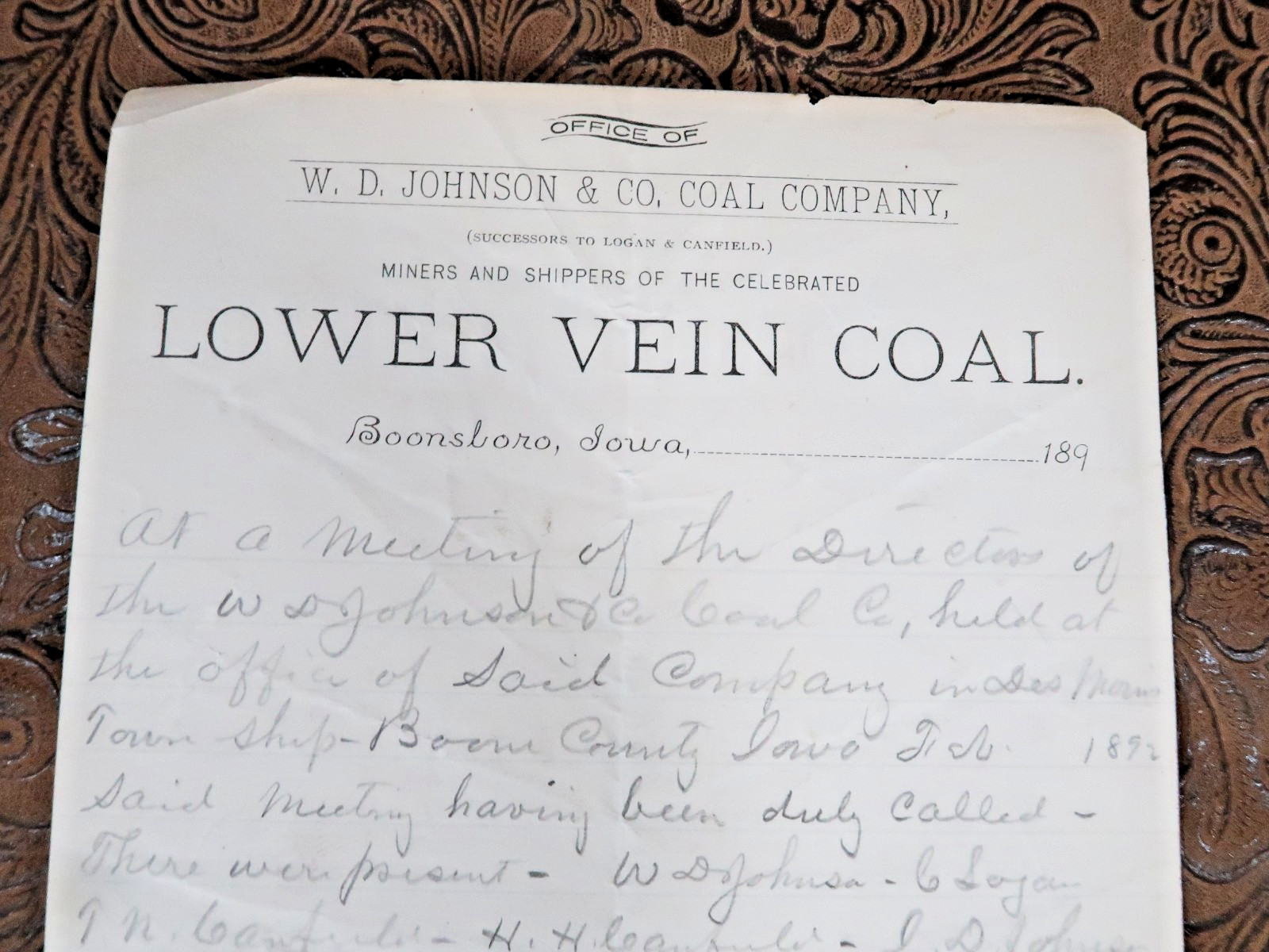 Boonsboro Iowa Lower Vein Coal 1892 Boone Iowa History WOW