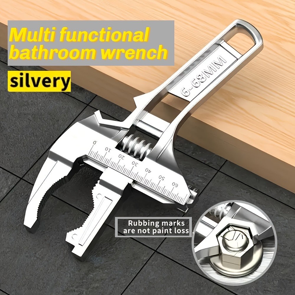 Adjustable Bathroom Wrench—Wide-Opening Design for Plumbing Repairs