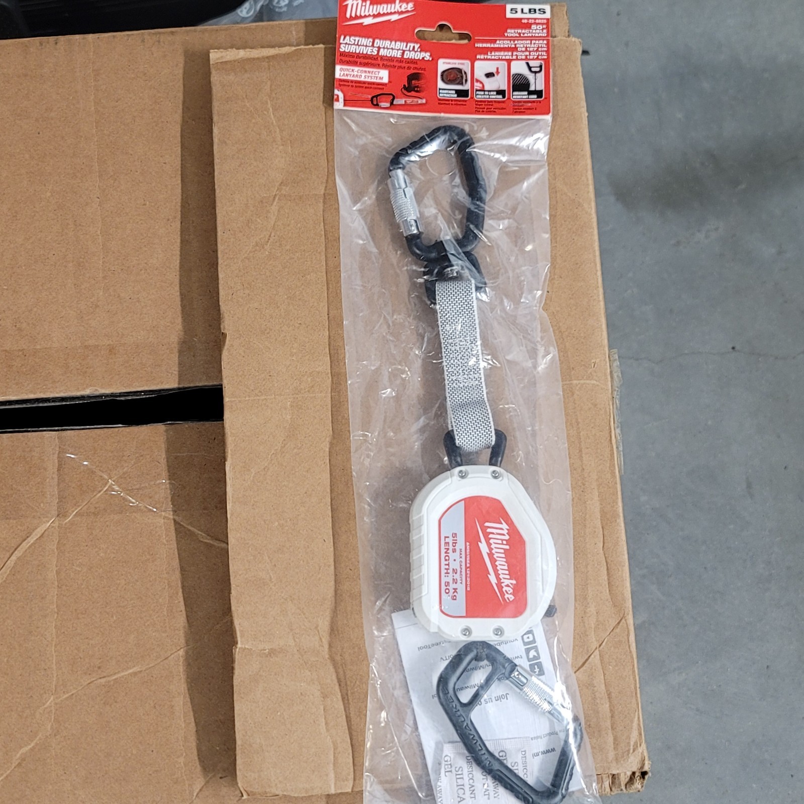 Milwaukee Tool 48-22-8825 50" Retractable Tool Lanyard 5 lbs Quick Connect