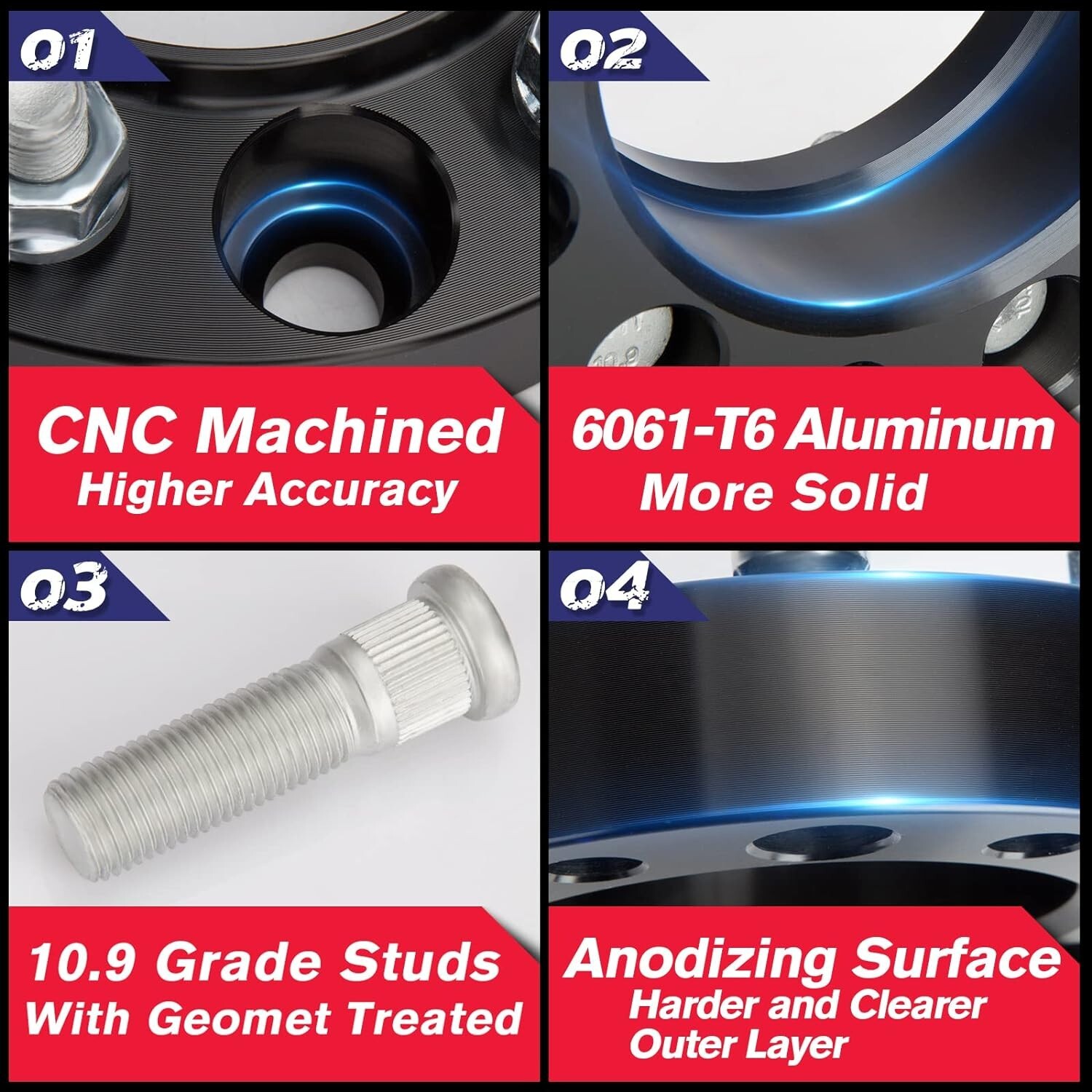 KSP 4Pcs 1.5" 6X5.5 Wheel Spacers for 1999-2024 Chevy Silverado GMC Sierra 1500