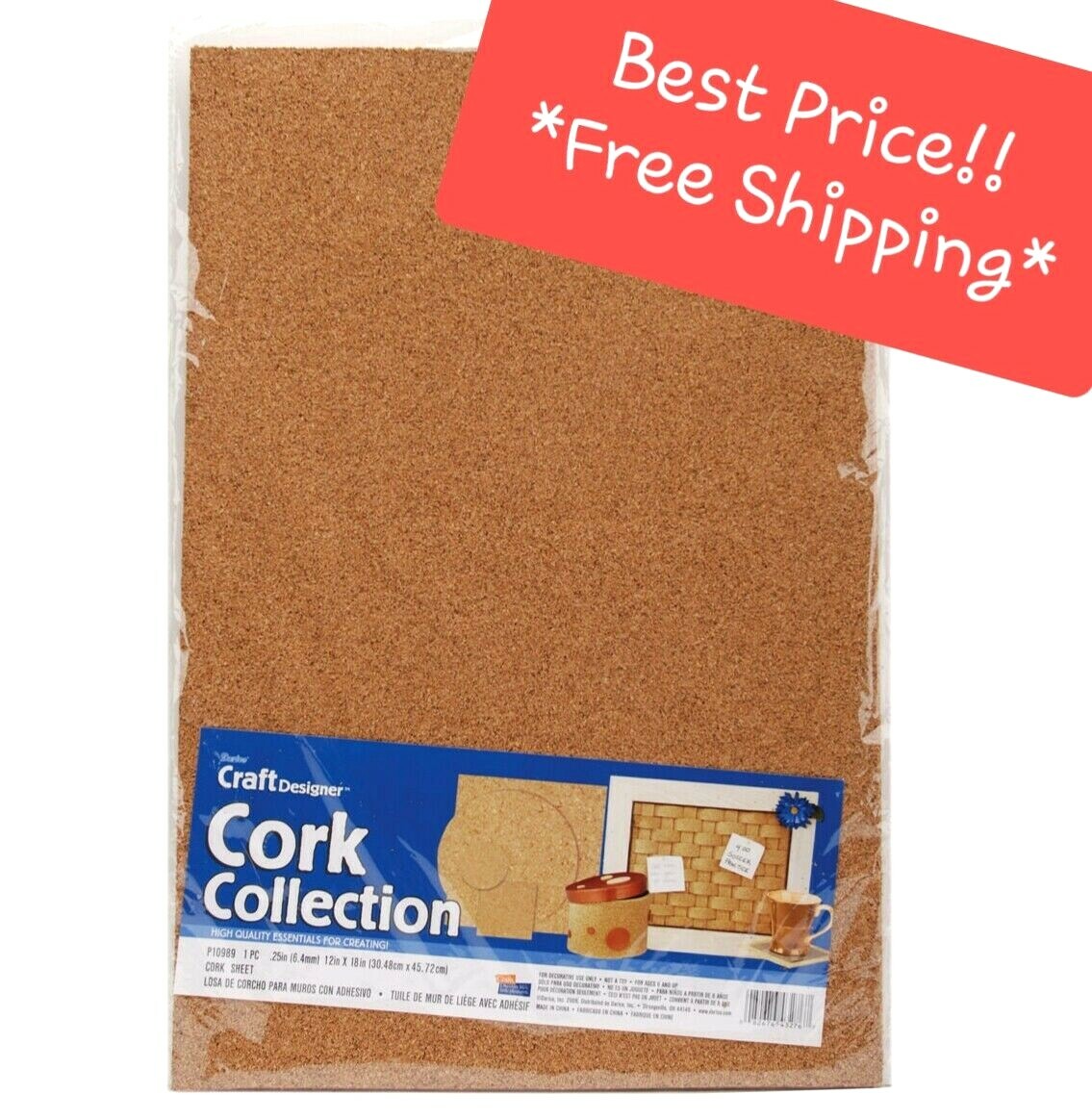 12 x 18 Cork Sheet 12 Inches X 18 Inches X 0.25 (1/4) Inches Darice