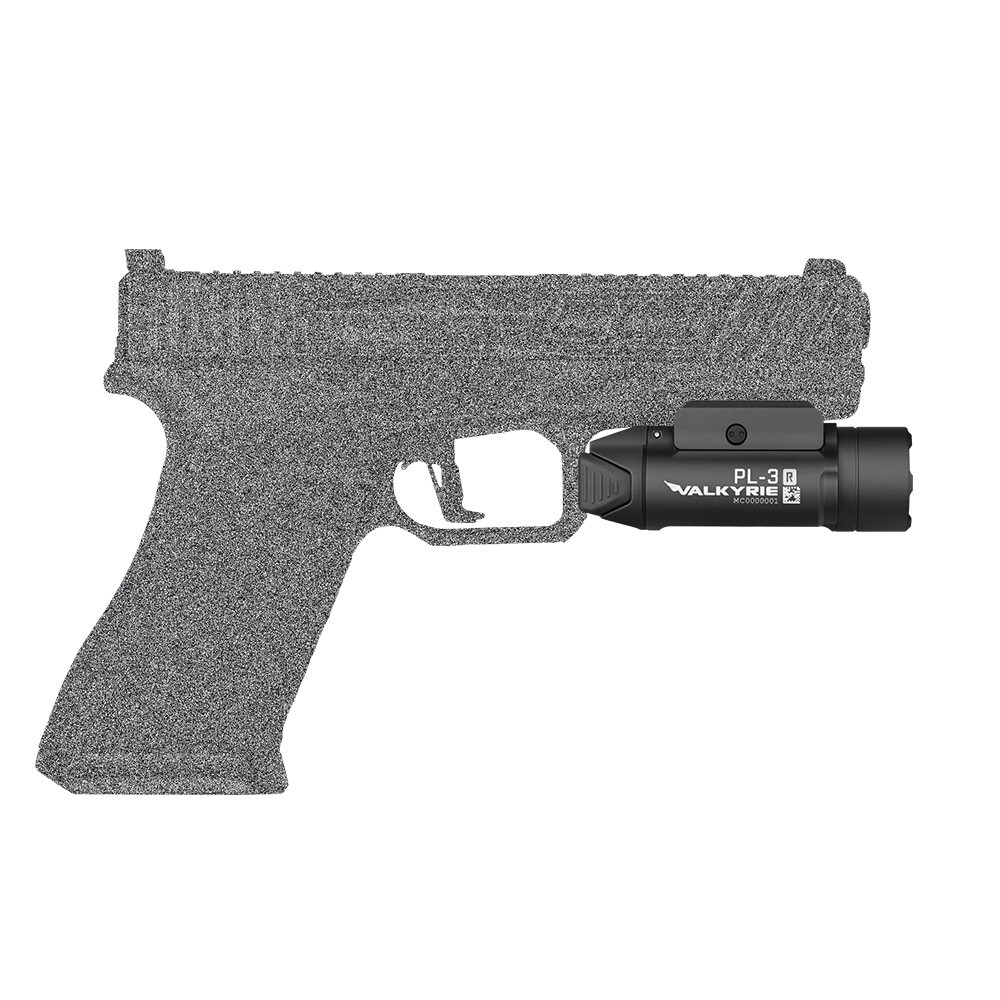 Olight PL-3R Valkyrie Rechargeable Rail Mounted Tactical Light, Black, 1500 Lume