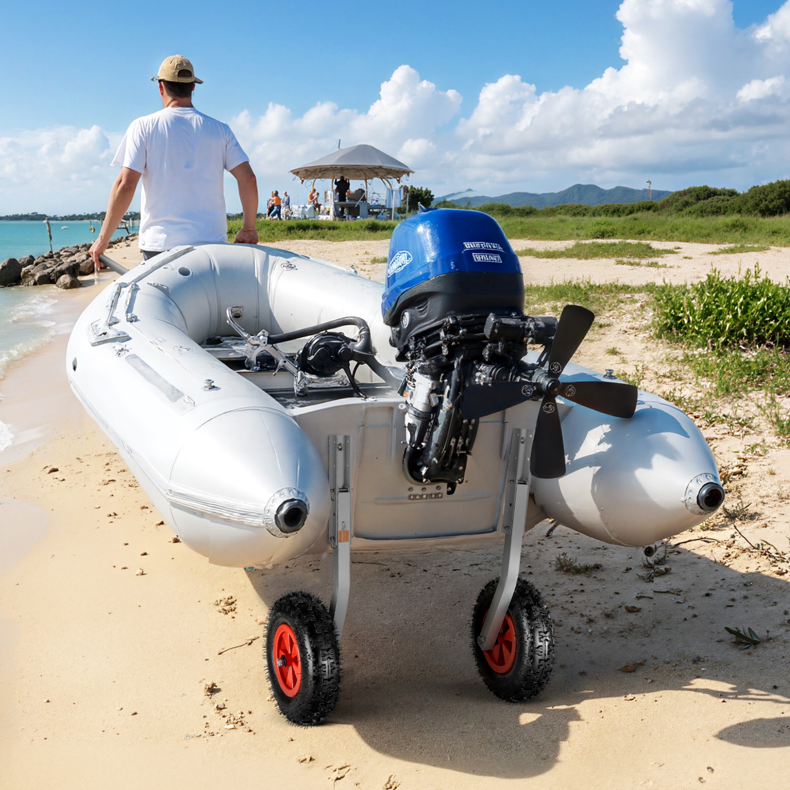 VEVOR Boat Launching Wheels 500lbs 12" Aluminium Alloy Transom Wheel Rubber Tire