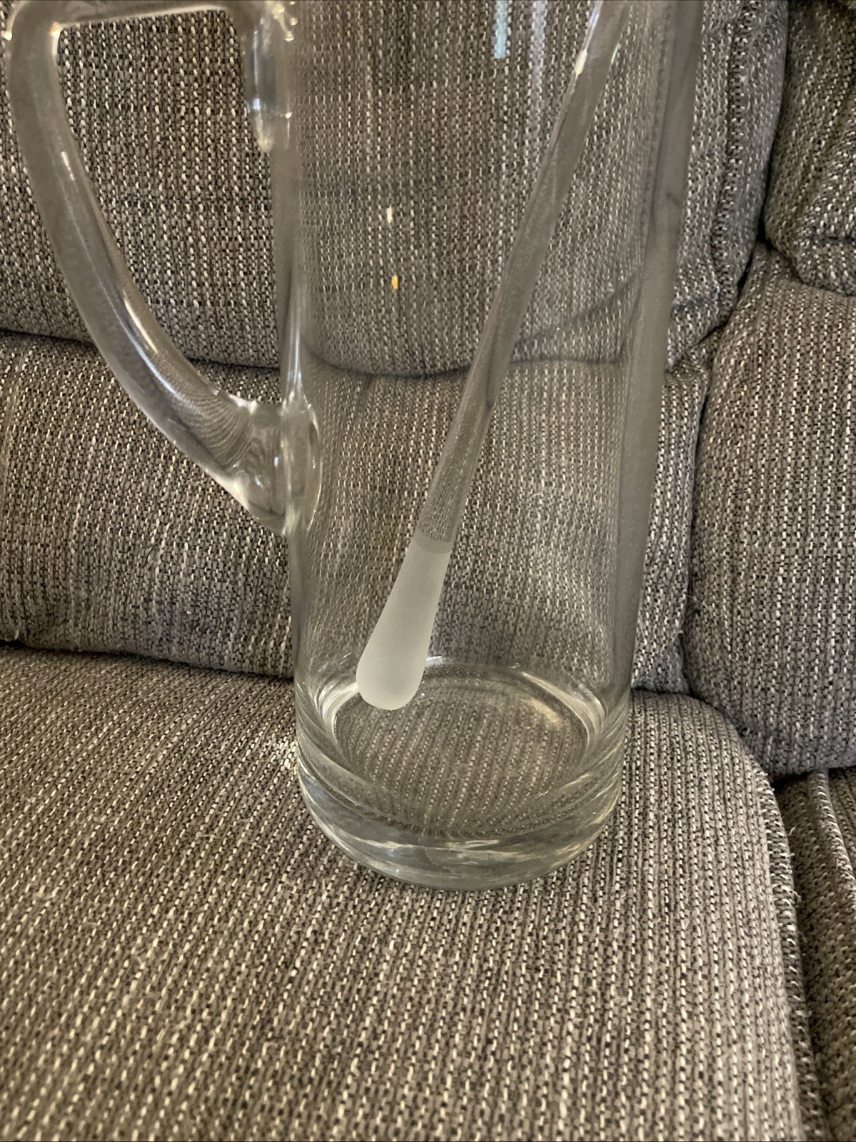 Golden by Avitra Glass Cocktail Pitcher Stir Stick Gold Rim Barware Vintage