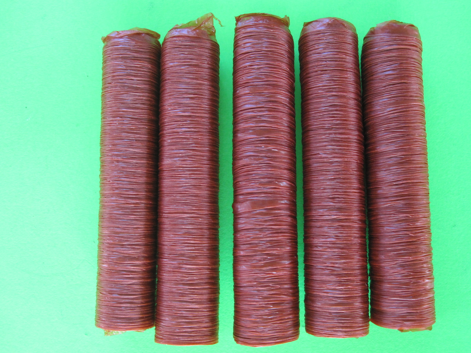 Slim 17 mm Casings Sausage Snack Sticks for 46 lbs beef. Filled 1/2" diameter