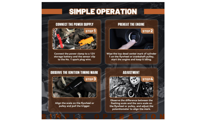 Lámpara Estroboscópica Luz De Encendido De Gasolina Inductiva De Bujías Carro US