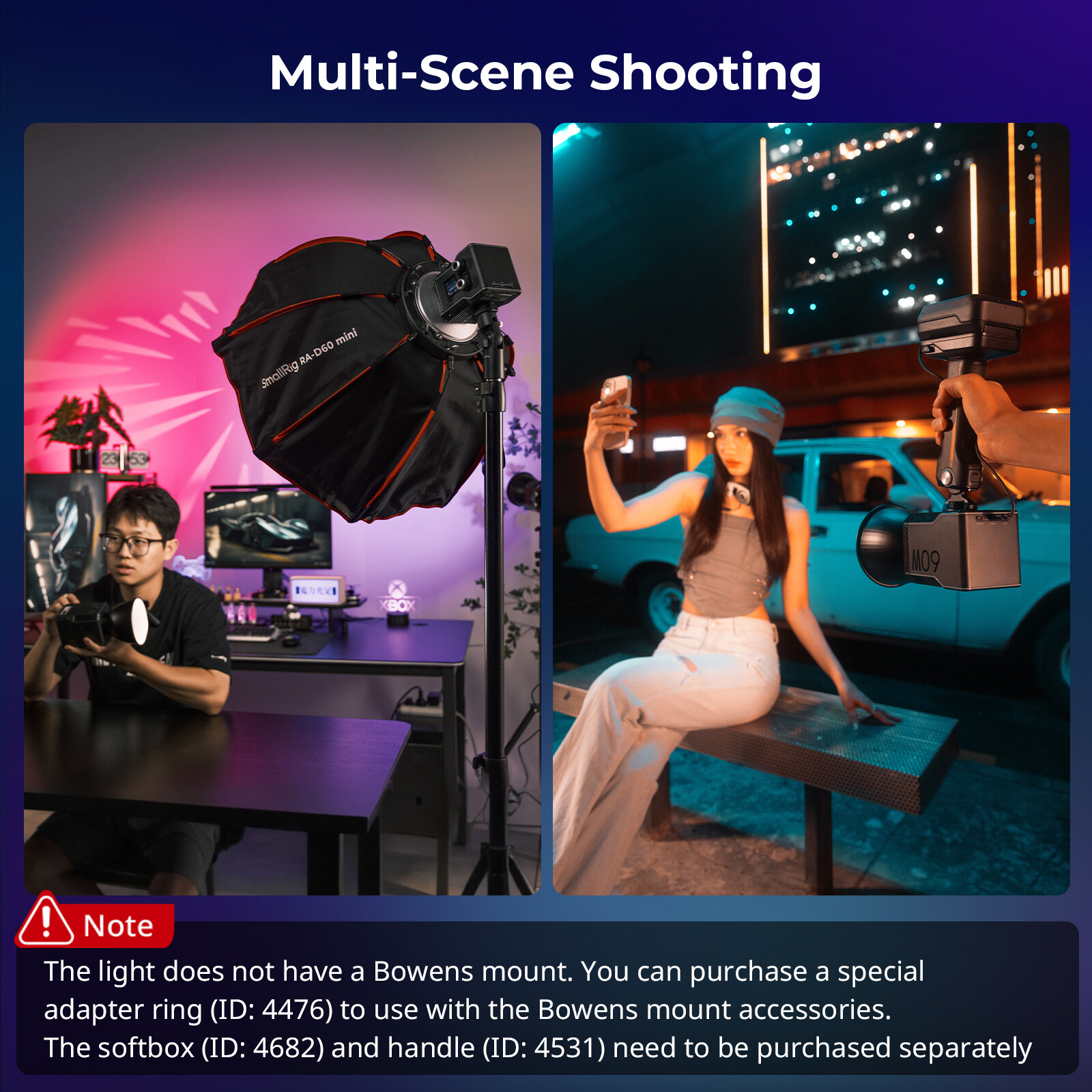 SmallRig RC 60C RGB LED Video Light Built-in Battery 2500K-10000K 4808