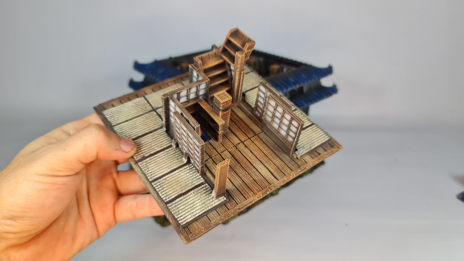 Hatsume 3D Printed Japanese Castle 28mm Miniature for Tabletop RPG