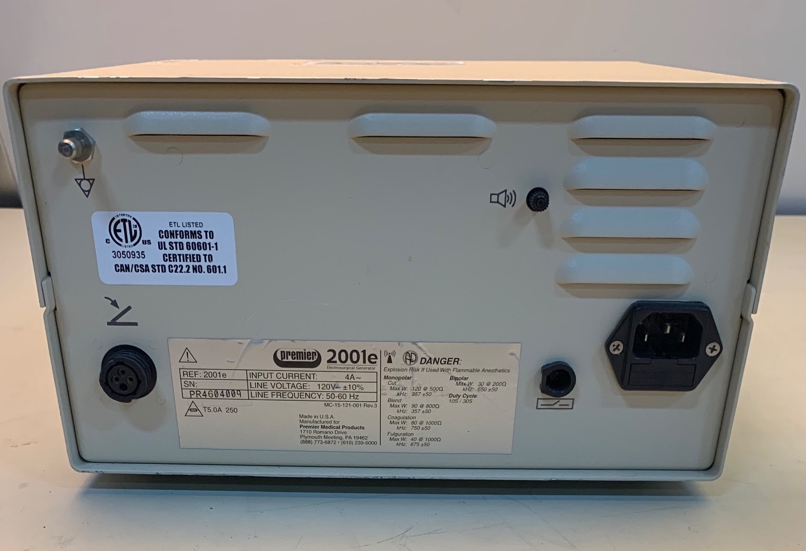 Premier 2001e Electrosurgical Generator