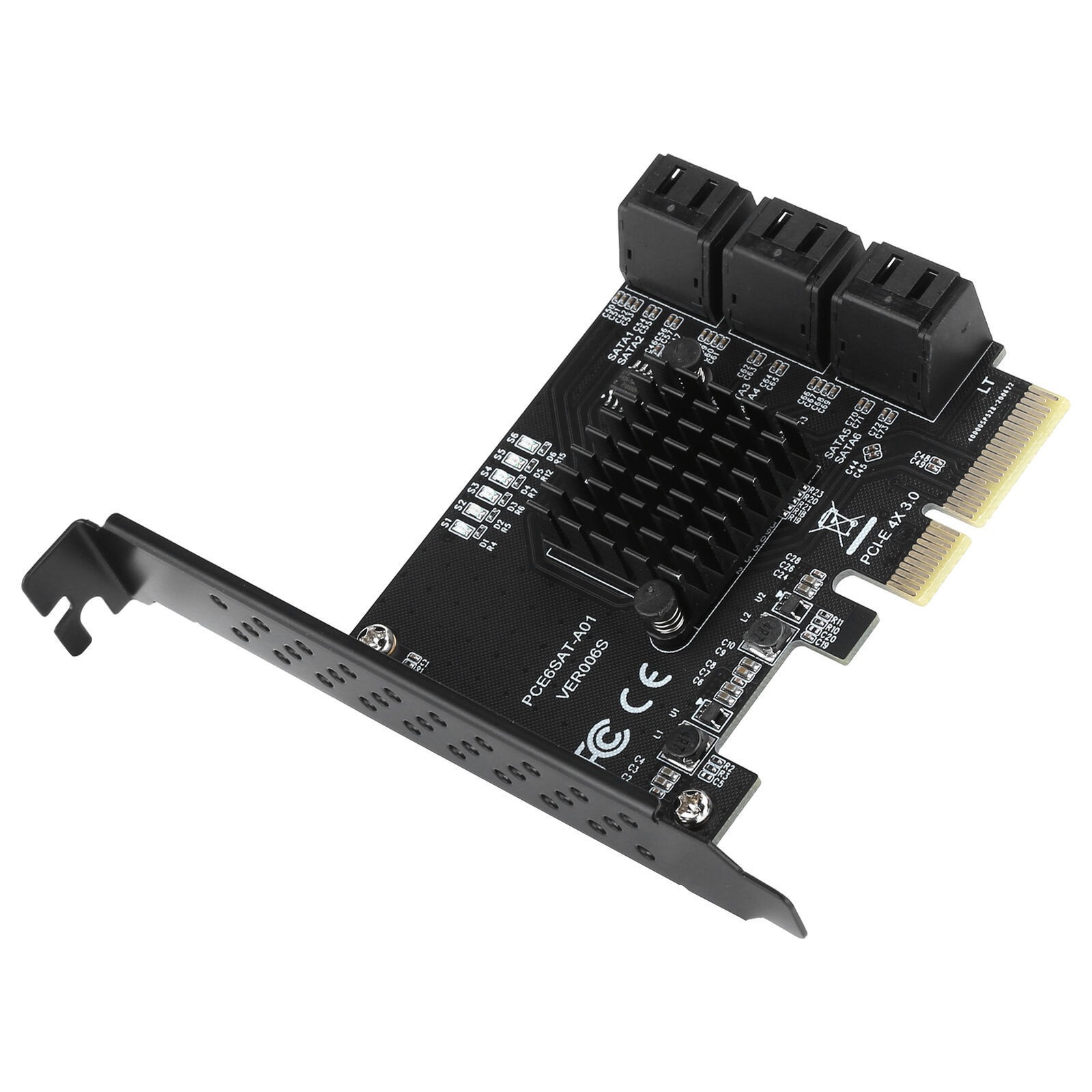 PCI-E 4x 3.0 To 6 Port SATA3.0 Expansion Card Adapter For ASMedia ASM1166 master