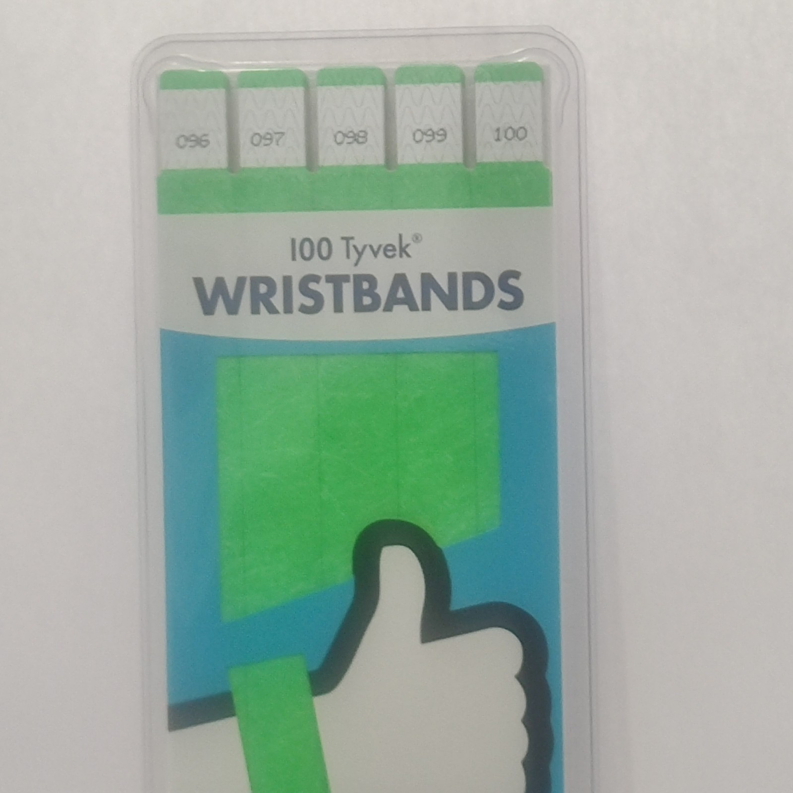 100 Count Wristbands for Events, Neon Green Tyvek Material, Security Bracelets