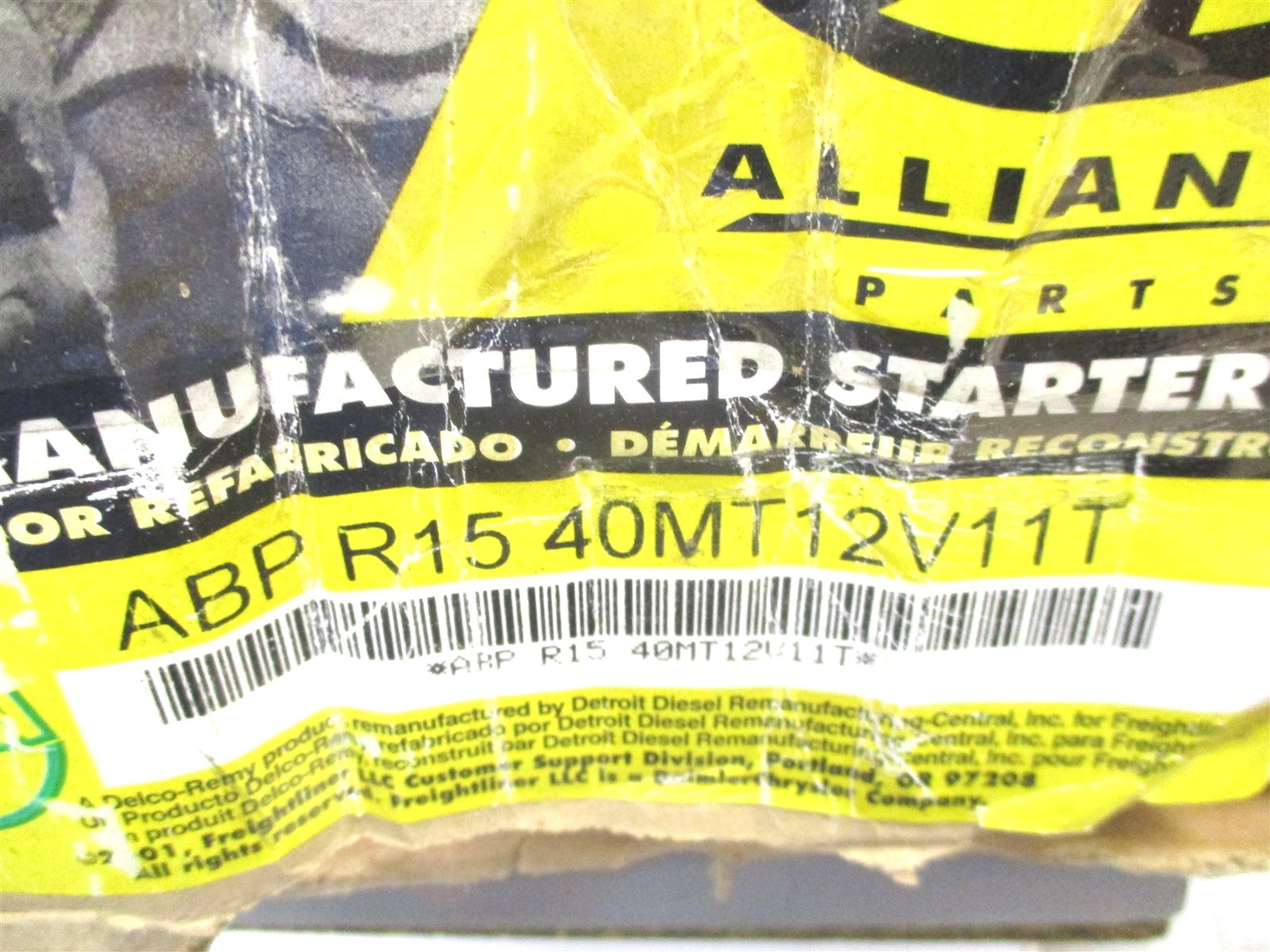 ABP R15 40MT12V11T FOR ALLIANCE STARTER MOTOR 40MT 12V 11 TEETH SAE3