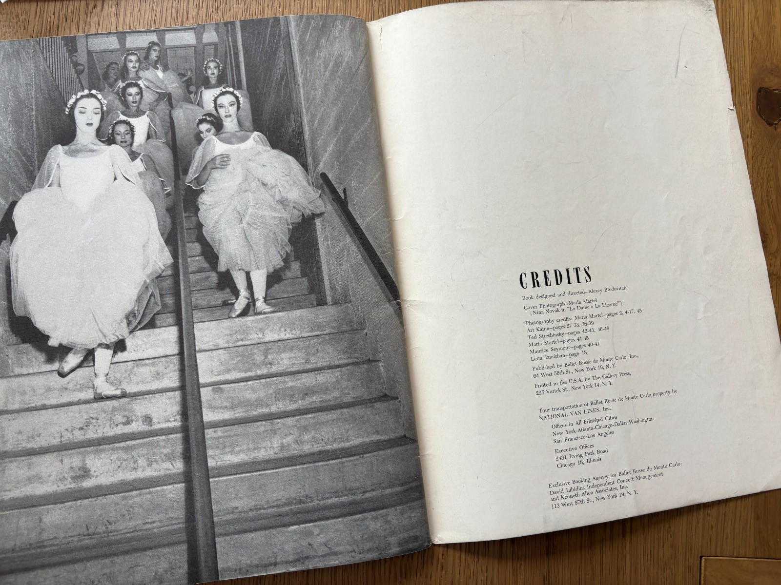 1956 program W/30 AUTOGRAPHS BALLET RUSSE DE MONTE CARLO NOVAK/CHOUTEAU/HOWARD