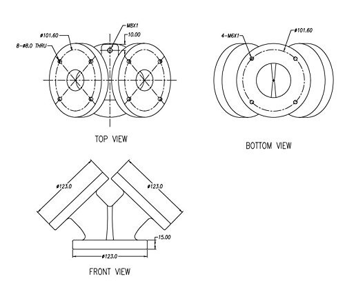LASE PC-90 Dual Manifold Adapter for Two 1.5" or 1.4" Bolt-On Driver to 2" Horn