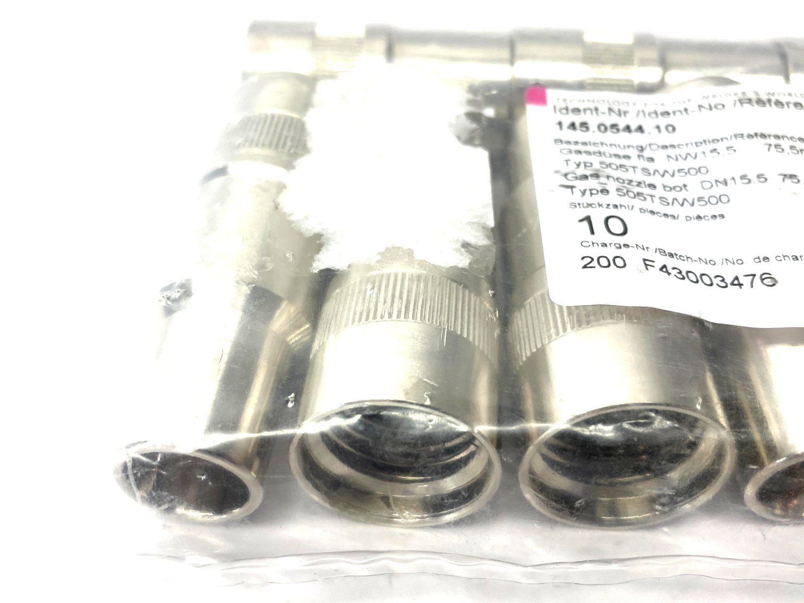 Abicor Binzel 145.0544 Gas Nozzle Robo C-Thread Bfm 15.5 x 75.5 PKG OF 10