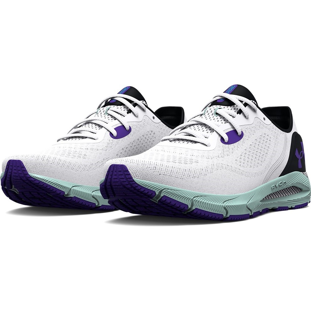 Under Armour 3024906 Womens UA HOVR Sonic 5 Running Shoes, White/Grape, Size 8.5