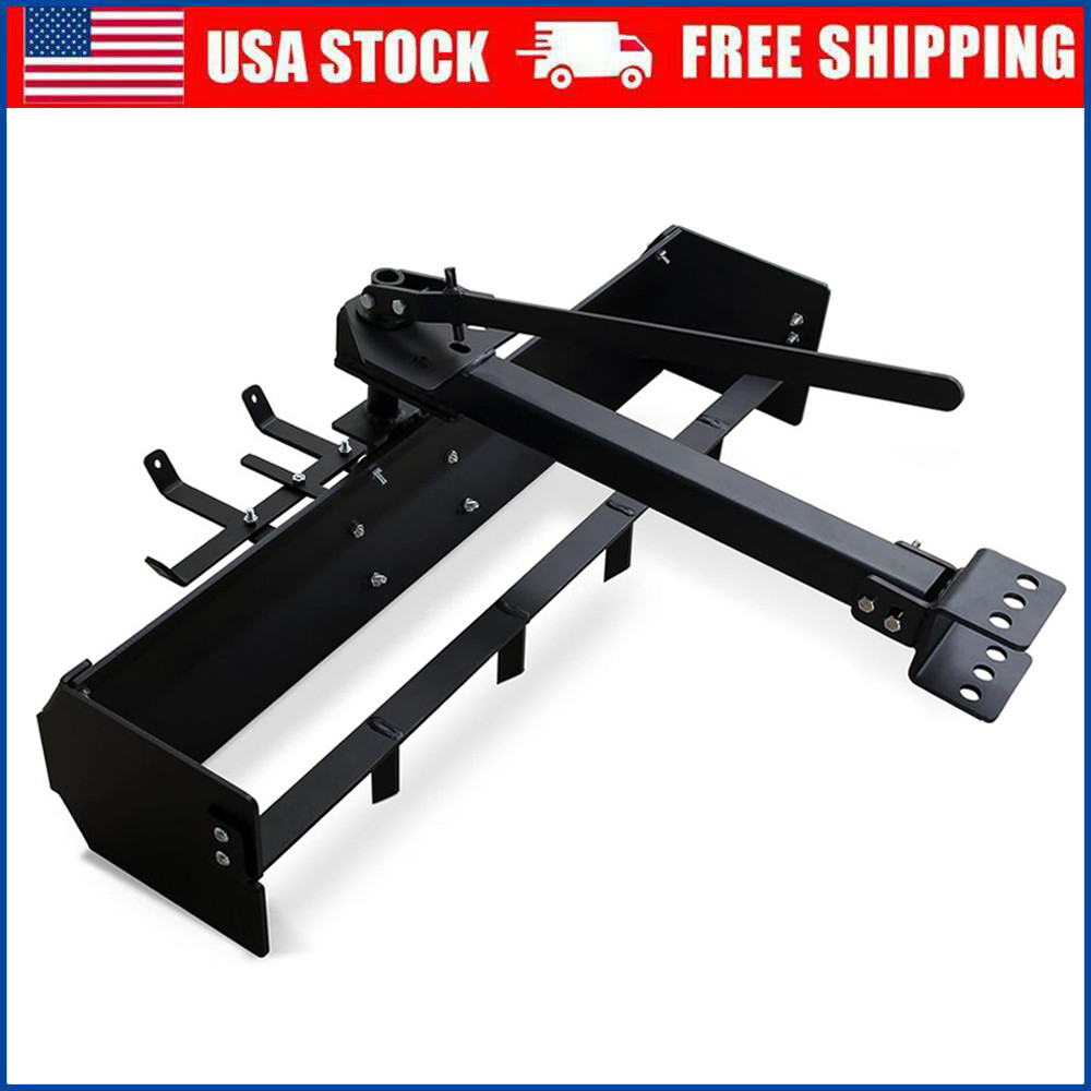 42" Steel Adjustable Tow Behind Box Scraper Blade Sleeve Hitch for Lawn Tractors
