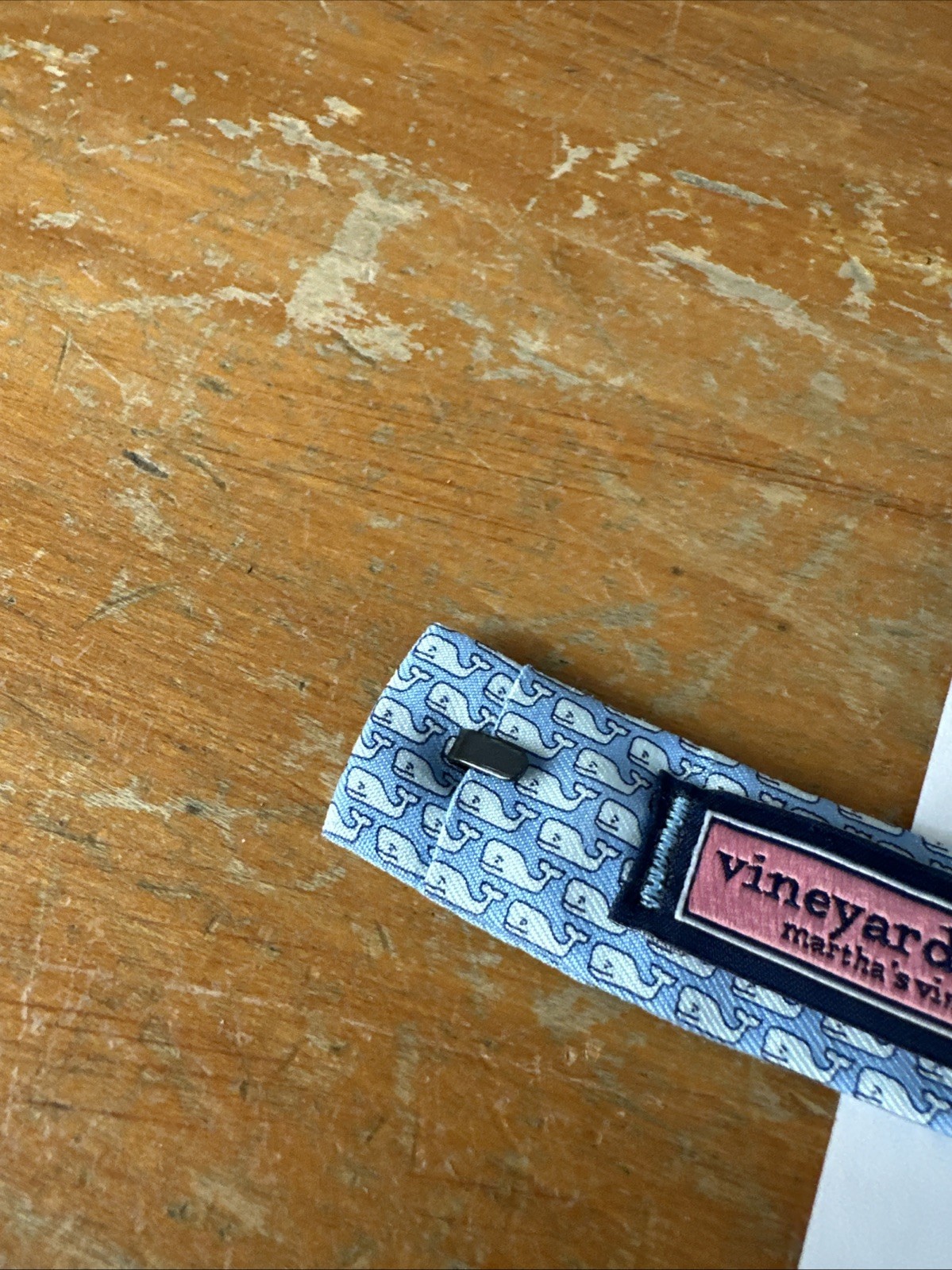 Vineyard Vines Boys Bow Tie Whale Logo Design Clip 100% Silk In Original Box