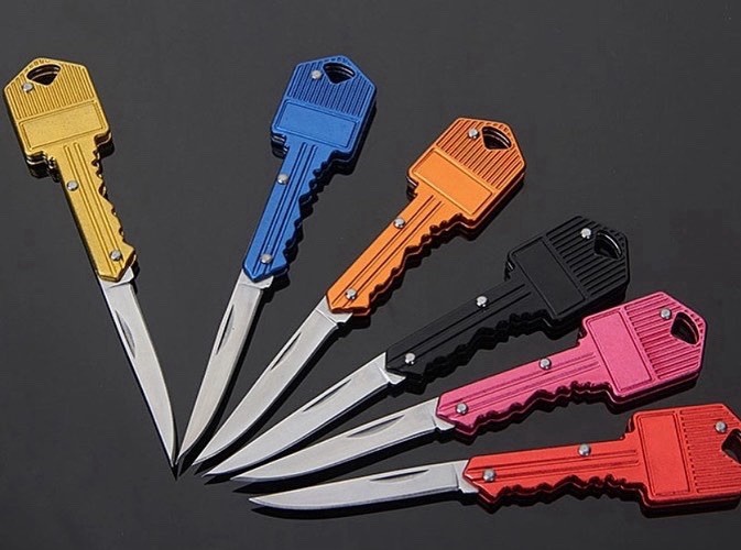 Portable Pocket Knife Key Shape Mini Key Chain Survival
