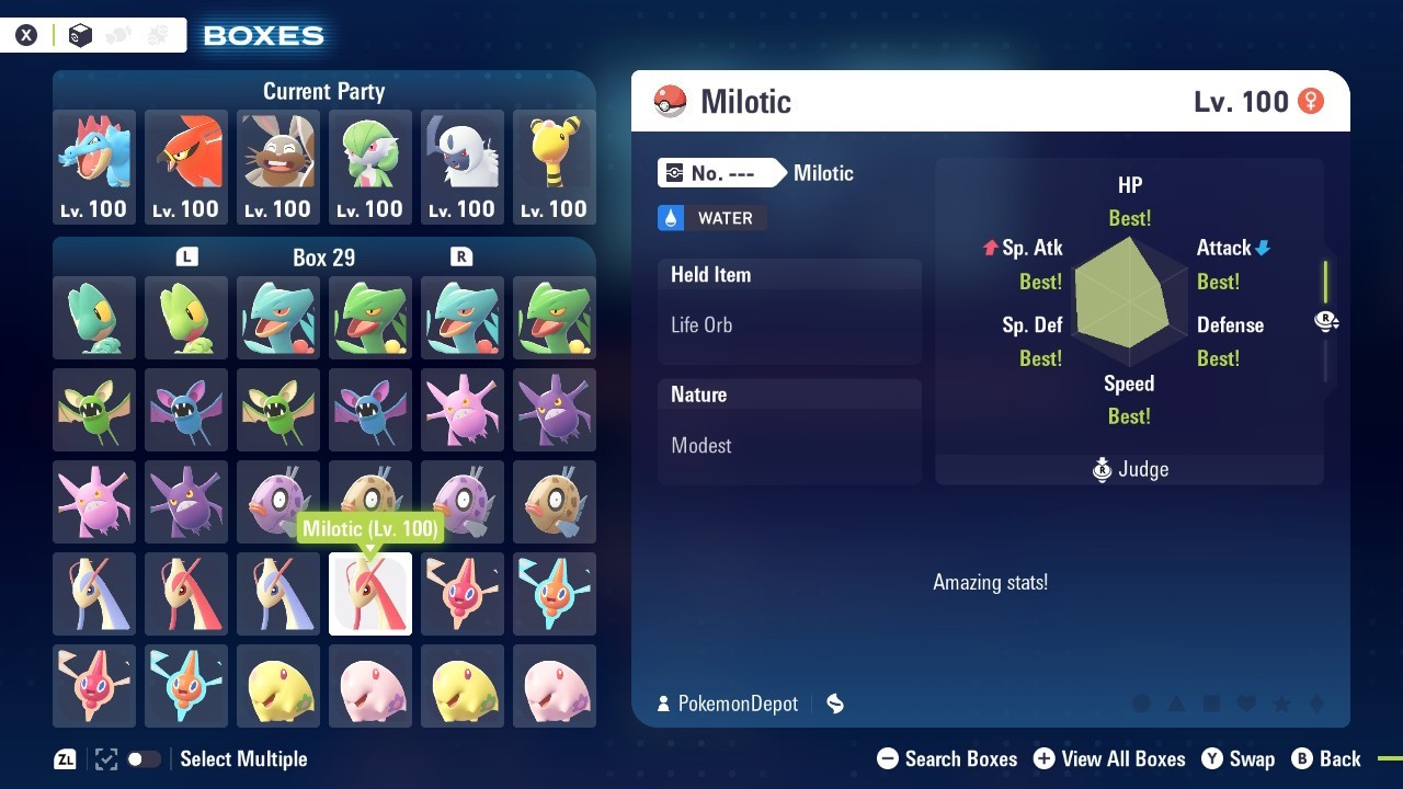 6IV Shiny Milotic Pokemon Legends ZA *SAME DAY*