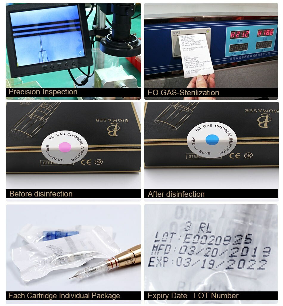 10Pcs 1R/RL Microblading Cartridge Needles For Biomaser Permanent Makeup Machine