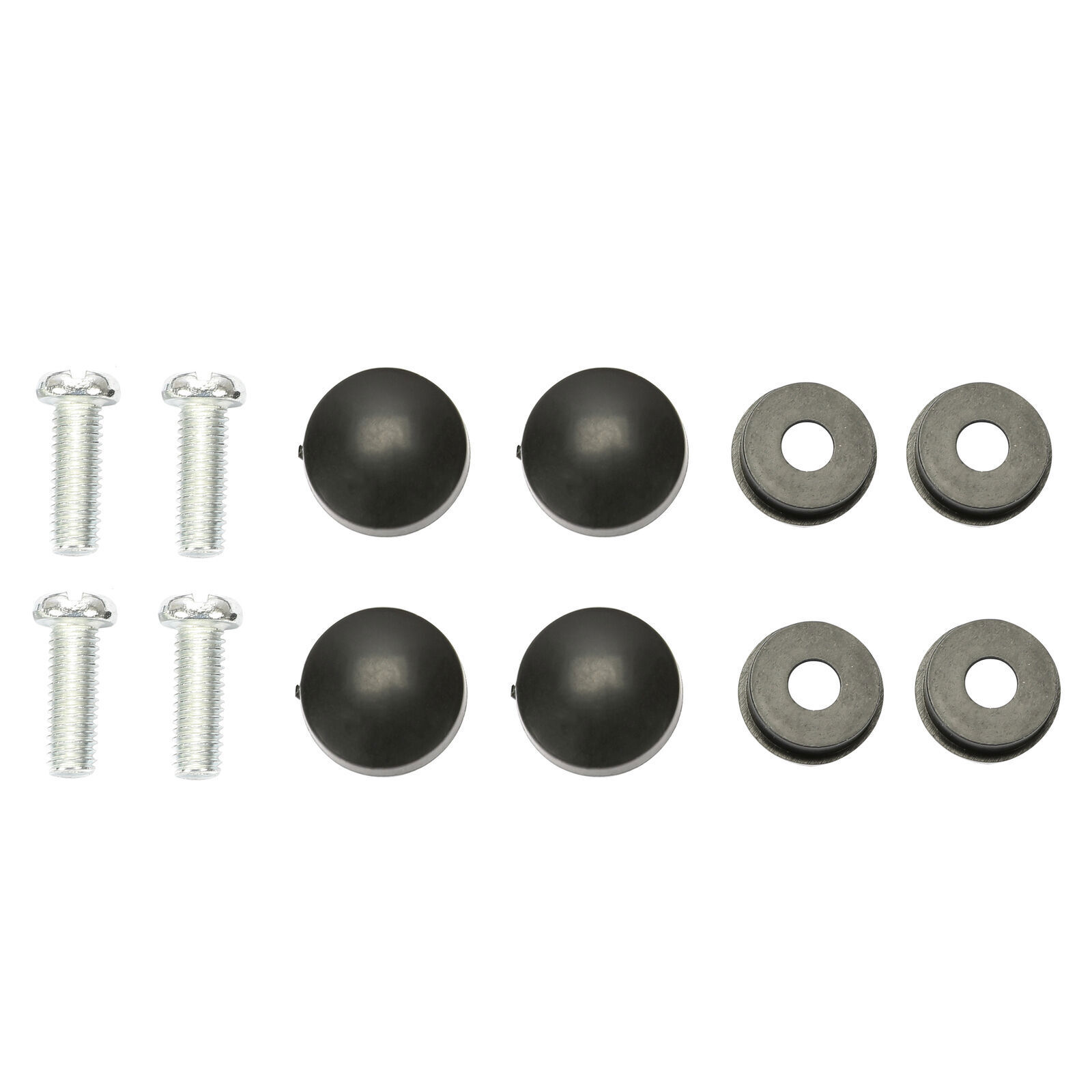2PCS Black Stainless Steel Universal License Plate Frame Tag Cover Screw Caps