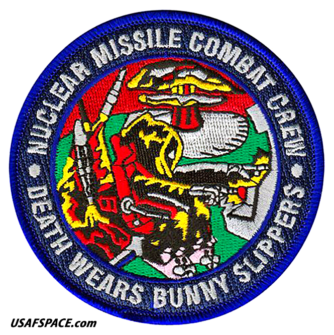 USAF 10TH MS- DEATH WEARS BUNNY SLIPPERS-NUCLEAR MISSILE COMBAT CREW- ICBM PATCH