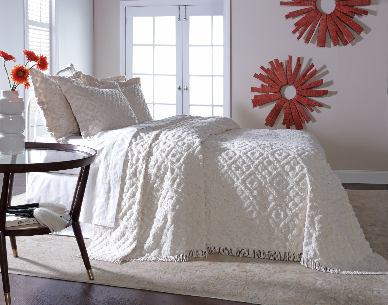 DIAMOND TUFTED CHENILLE BEDSPREAD, ALL COTTON