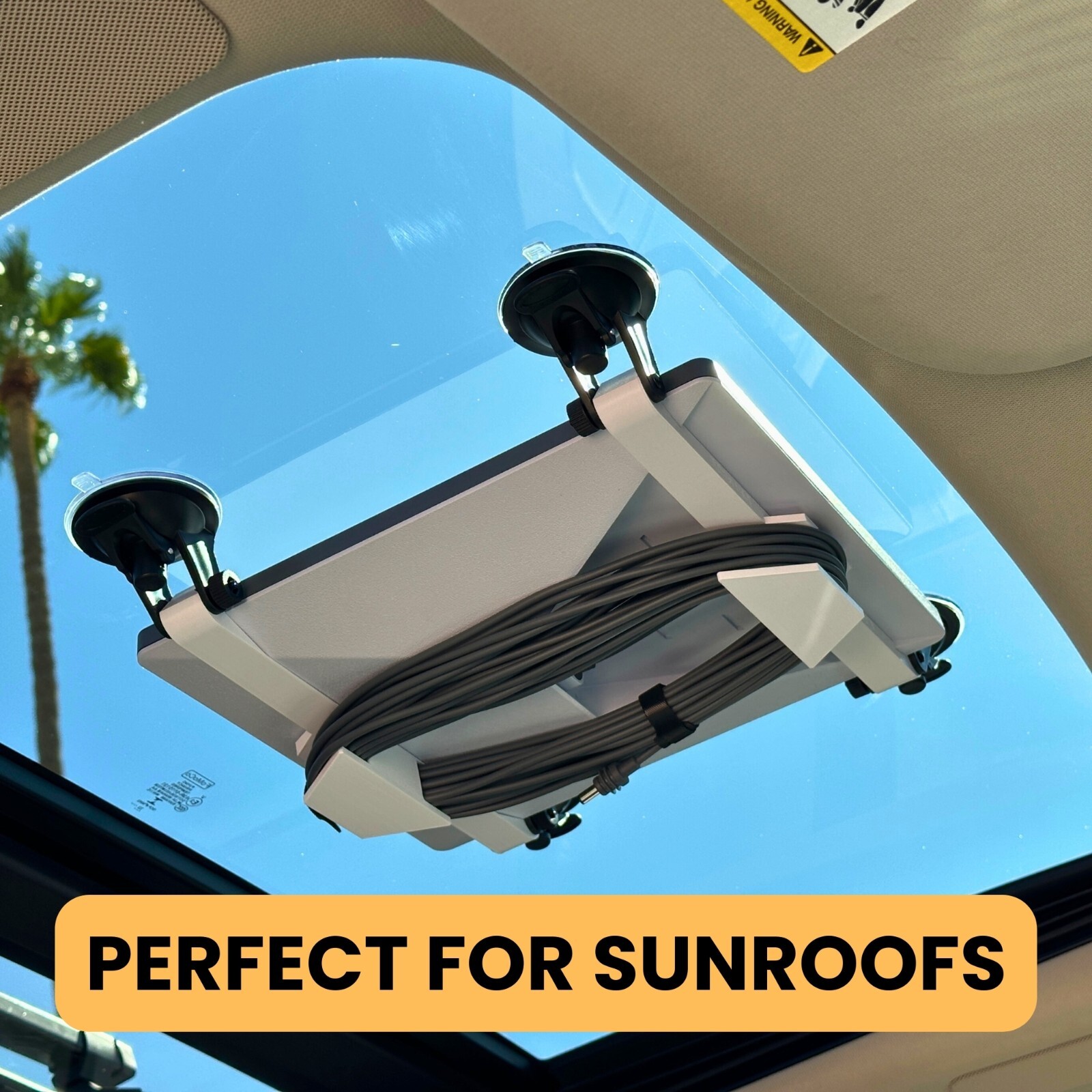 Suction Cup Mount with Cable Caddy for Starlink Mini – Ideal for Cars, RV, Boat